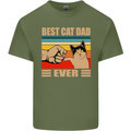 Best Cat Dad Ever Funny Father's Day Mens Cotton T-Shirt Tee Top Military Green