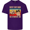 Best Cat Dad Ever Funny Father's Day Mens Cotton T-Shirt Tee Top Purple