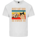 Best Cat Dad Ever Funny Father's Day Mens Cotton T-Shirt Tee Top White