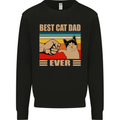 Best Cat Dad Ever Funny Father's Day Mens Sweatshirt Jumper Black