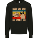 Best Cat Dad Ever Funny Father's Day Mens Sweatshirt Jumper Black