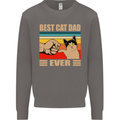 Best Cat Dad Ever Funny Father's Day Mens Sweatshirt Jumper Charcoal