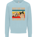 Best Cat Dad Ever Funny Father's Day Mens Sweatshirt Jumper Light Blue
