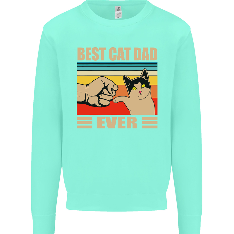 Best Cat Dad Ever Funny Father's Day Mens Sweatshirt Jumper Peppermint