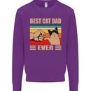 Best Cat Dad Ever Funny Father's Day Mens Sweatshirt Jumper Purple