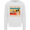 Best Cat Dad Ever Funny Father's Day Mens Sweatshirt Jumper White