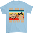 Best Cat Dad Ever Funny Father's Day Mens T-Shirt 100% Cotton Light Blue