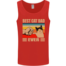 Best Cat Dad Ever Funny Father's Day Mens Vest Tank Top Red