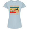 Best Cat Dad Ever Funny Father's Day Womens Petite Cut T-Shirt Light Blue