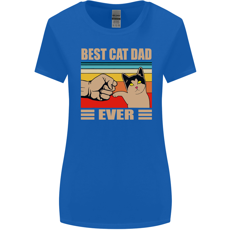 Best Cat Dad Ever Funny Father's Day Womens Wider Cut T-Shirt Royal Blue