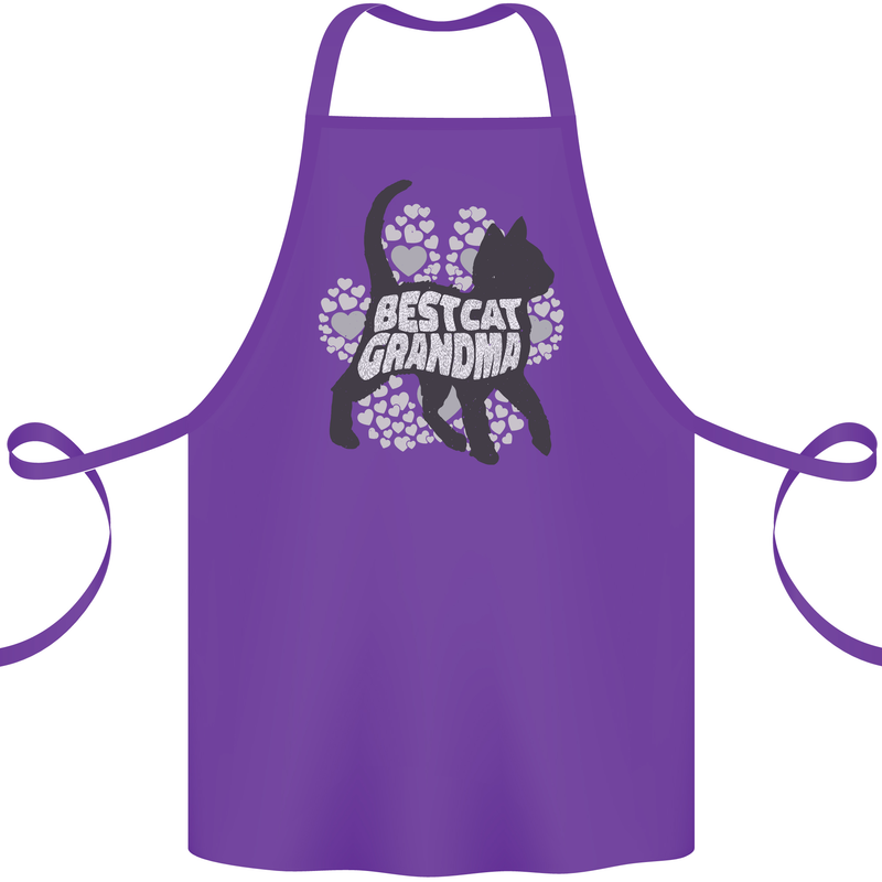 Best Cat Grandma Cotton Apron 100% Organic Purple