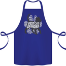 Best Cat Grandma Cotton Apron 100% Organic Royal Blue
