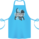 Best Cat Grandma Cotton Apron 100% Organic Turquoise