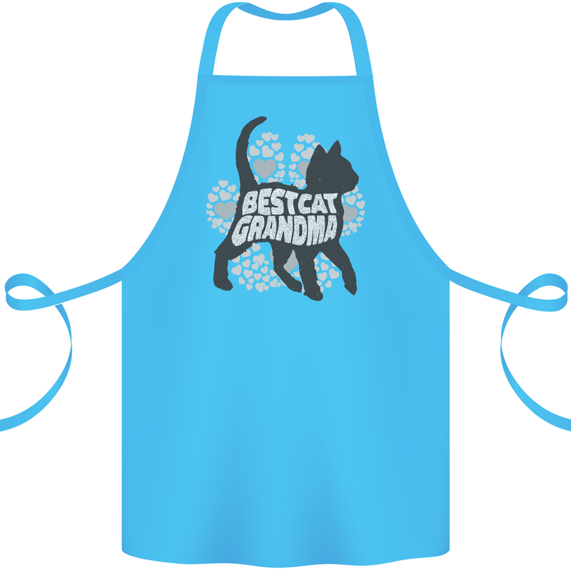 Best Cat Grandma Cotton Apron 100% Organic Turquoise