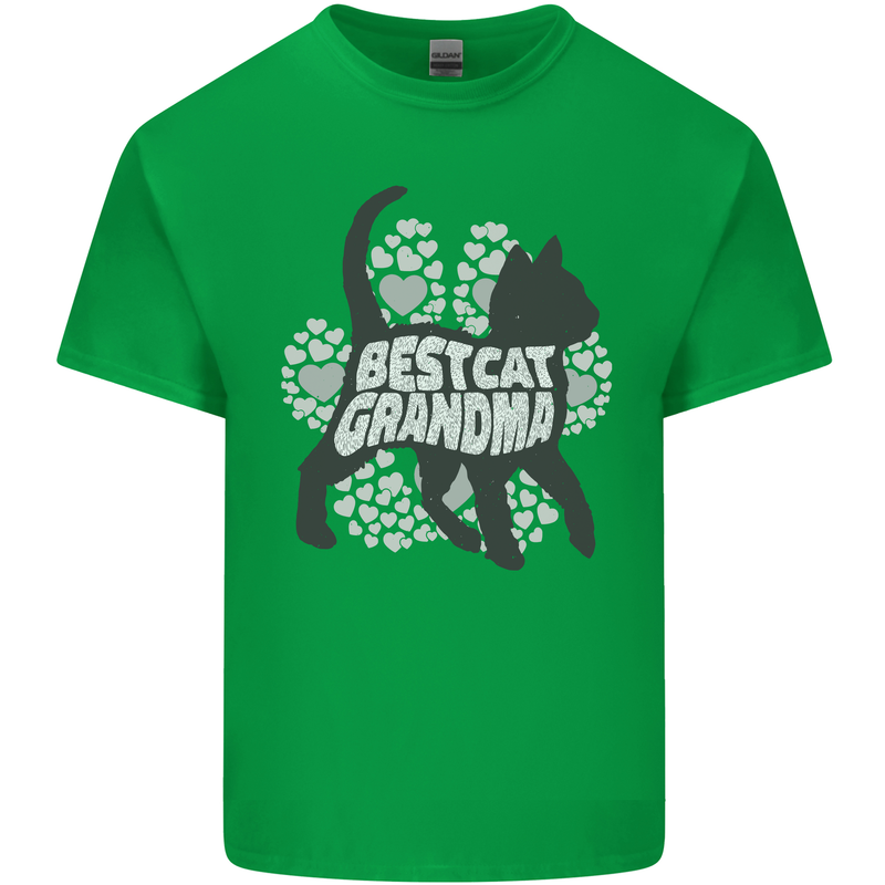 Best Cat Grandma Mens Cotton T-Shirt Tee Top Irish Green