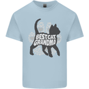 Best Cat Grandma Mens Cotton T-Shirt Tee Top Light Blue