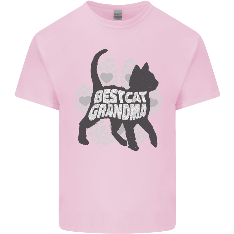Best Cat Grandma Mens Cotton T-Shirt Tee Top Light Pink