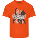 Best Cat Grandma Mens Cotton T-Shirt Tee Top Orange
