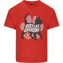 Best Cat Grandma Mens Cotton T-Shirt Tee Top Red