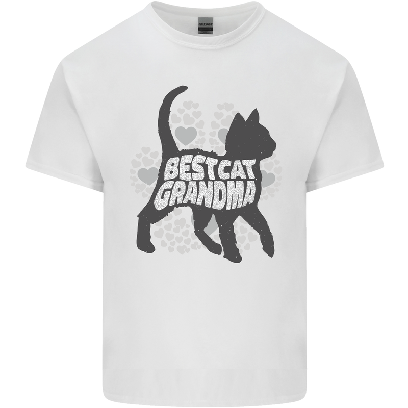 Best Cat Grandma Mens Cotton T-Shirt Tee Top White