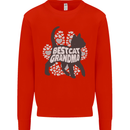 Best Cat Grandma Mens Sweatshirt Jumper Bright Red