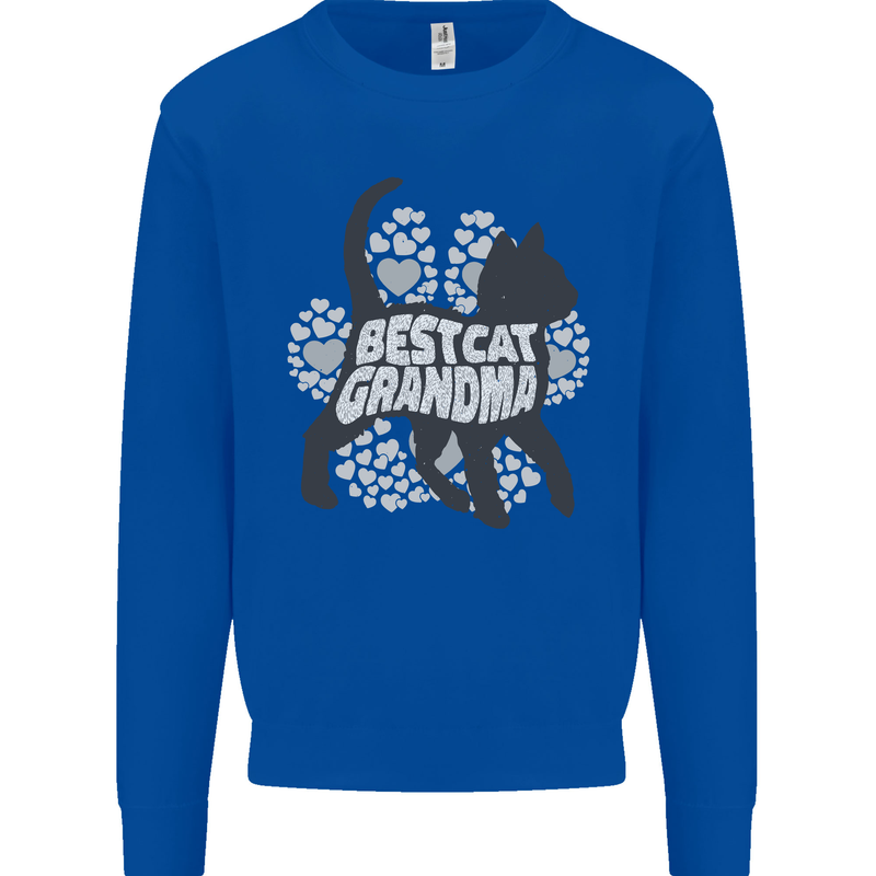Best Cat Grandma Mens Sweatshirt Jumper Royal Blue