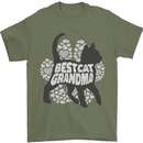 Best Cat Grandma Mens T-Shirt Cotton Gildan Military Green