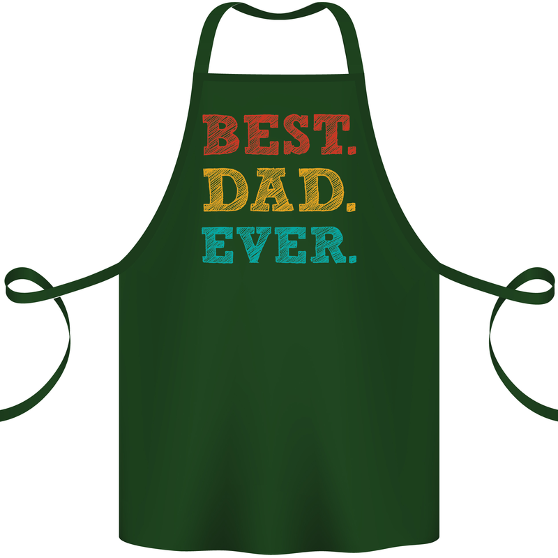 Best Dad Ever Fathers Day Gift Present Cotton Apron 100% Organic Forest Green