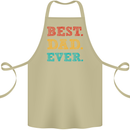 Best Dad Ever Fathers Day Gift Present Cotton Apron 100% Organic Khaki