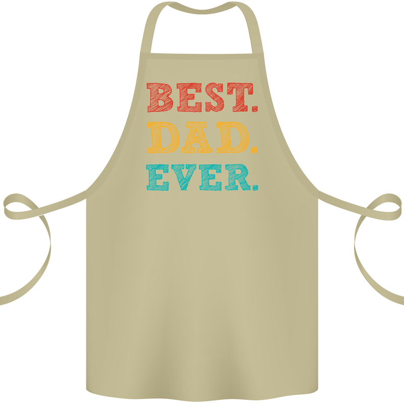 Best Dad Ever Fathers Day Gift Present Cotton Apron 100% Organic Khaki