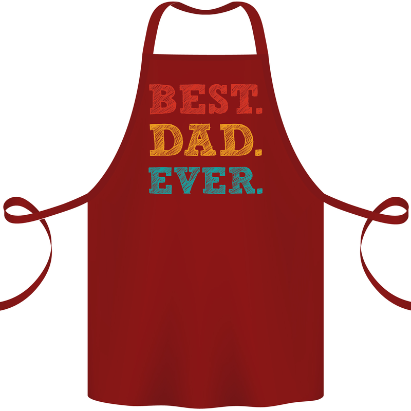 Best Dad Ever Fathers Day Gift Present Cotton Apron 100% Organic Maroon