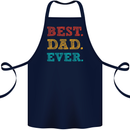 Best Dad Ever Fathers Day Gift Present Cotton Apron 100% Organic Navy Blue