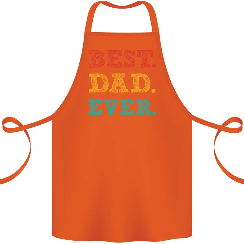 Best Dad Ever Fathers Day Gift Present Cotton Apron 100% Organic Orange