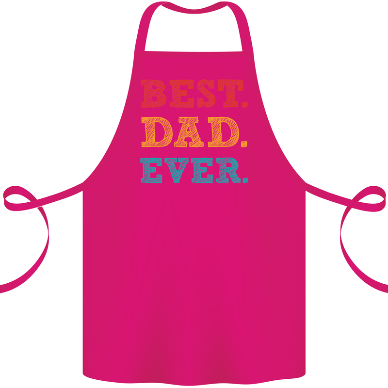 Best Dad Ever Fathers Day Gift Present Cotton Apron 100% Organic Pink