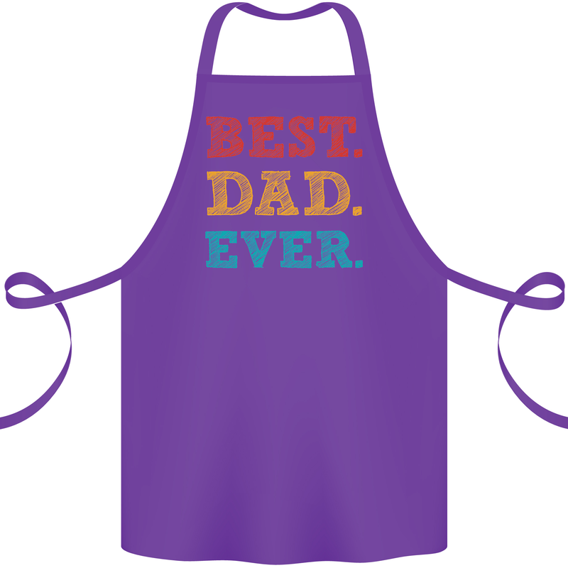 Best Dad Ever Fathers Day Gift Present Cotton Apron 100% Organic Purple