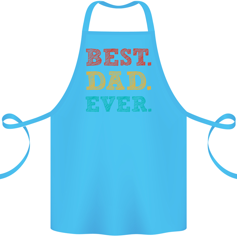 Best Dad Ever Fathers Day Gift Present Cotton Apron 100% Organic Turquoise