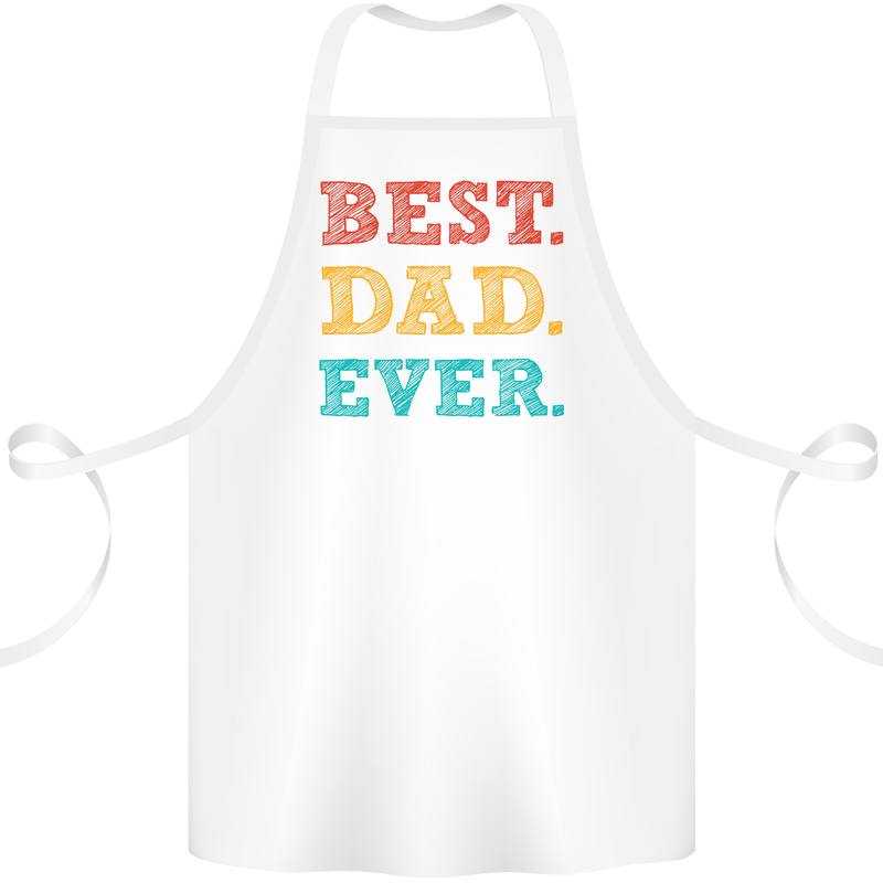 Best Dad Ever Fathers Day Gift Present Cotton Apron 100% Organic White