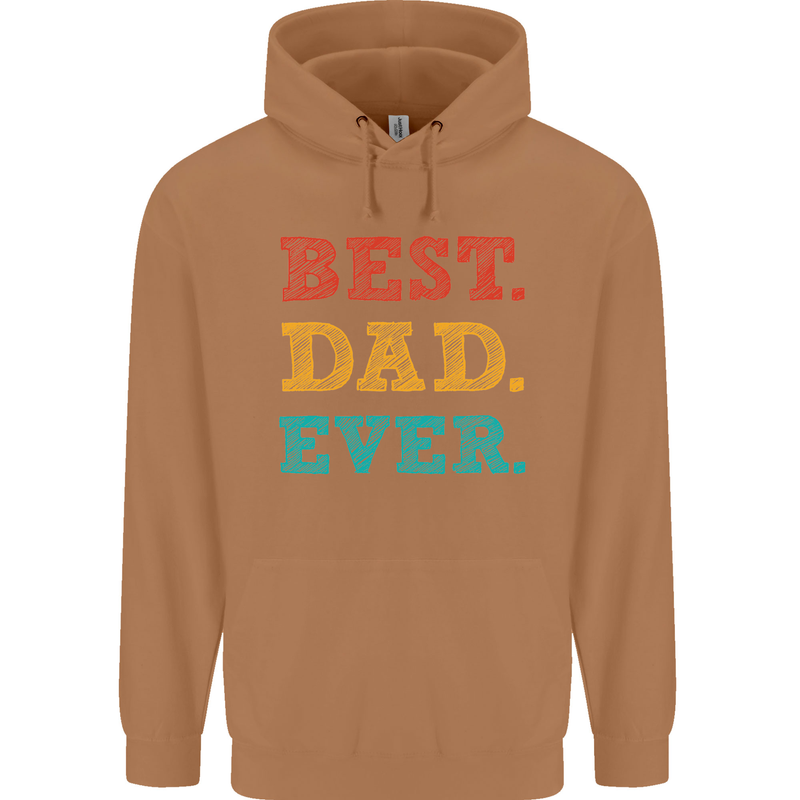 Best Dad Ever Fathers Day Gift Present Mens 80% Cotton Hoodie Caramel Latte