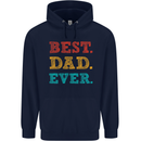 Best Dad Ever Fathers Day Gift Present Mens 80% Cotton Hoodie Navy Blue