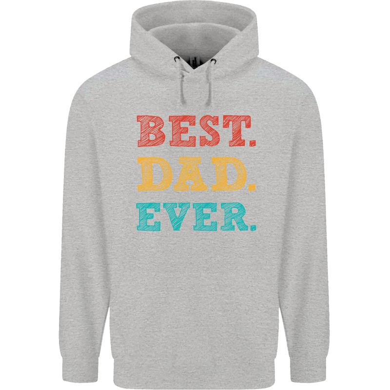 Best Dad Ever Fathers Day Gift Present Mens 80% Cotton Hoodie Sports Grey