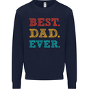 Best Dad Ever Fathers Day Gift Present Mens Sweatshirt Jumper Navy Blue