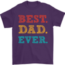 Best Dad Ever Fathers Day Gift Present Mens T-Shirt Cotton Gildan Purple
