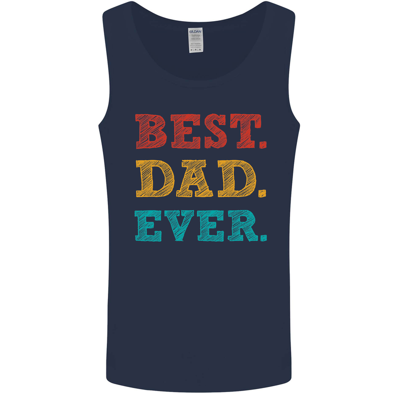 Best Dad Ever Fathers Day Gift Present Mens Vest Tank Top Navy Blue