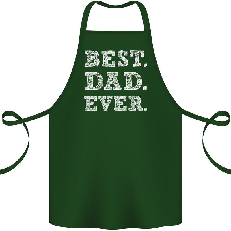 Best Dad Ever Fathers Day Present Gift Cotton Apron 100% Organic Forest Green