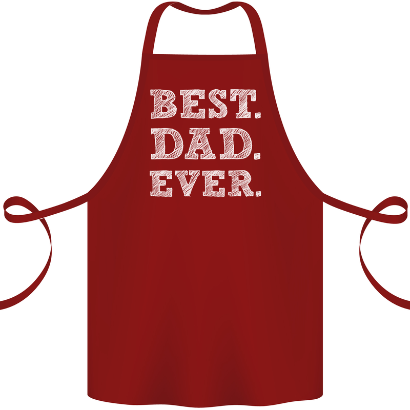 Best Dad Ever Fathers Day Present Gift Cotton Apron 100% Organic Maroon