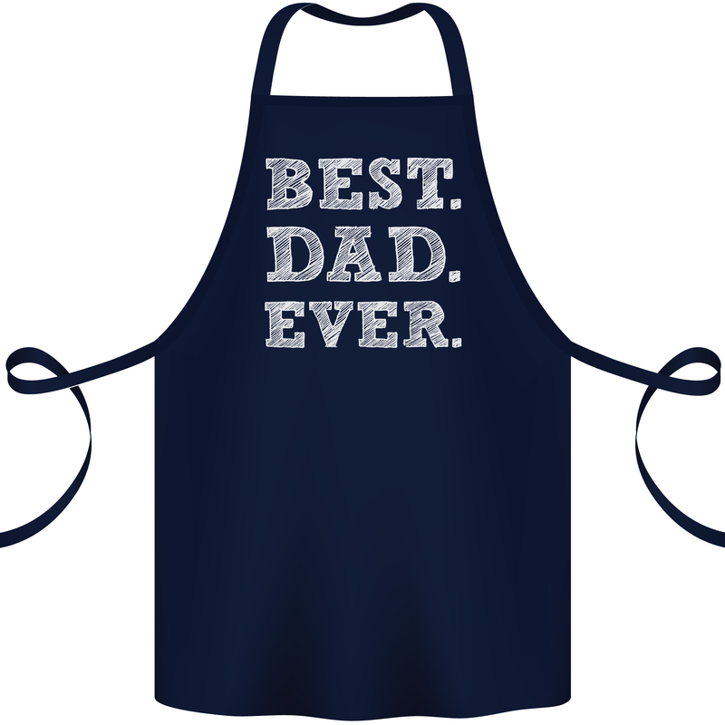 Best Dad Ever Fathers Day Present Gift Cotton Apron 100% Organic Navy Blue