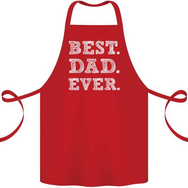 Best Dad Ever Fathers Day Present Gift Cotton Apron 100% Organic Red