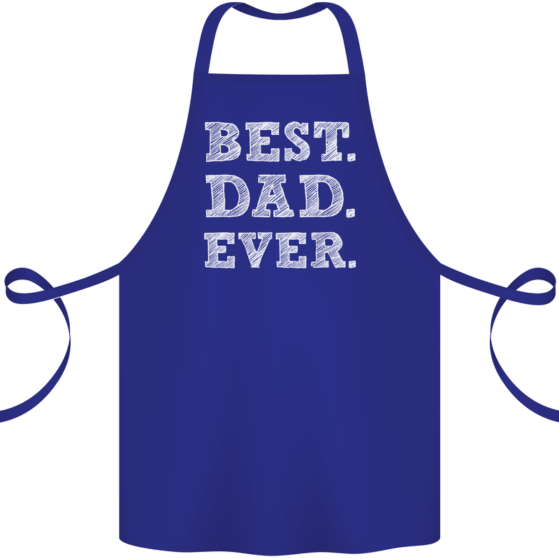 Best Dad Ever Fathers Day Present Gift Cotton Apron 100% Organic Royal Blue