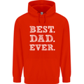 Best Dad Ever Fathers Day Present Gift Mens 80% Cotton Hoodie Bright Red