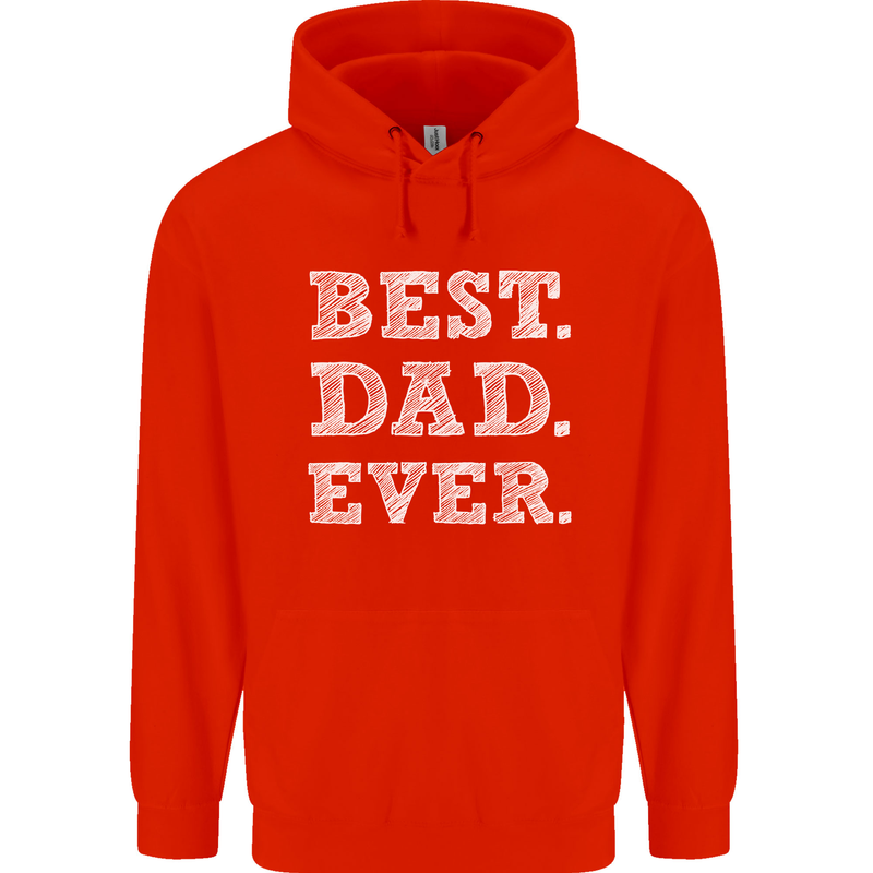 Best Dad Ever Fathers Day Present Gift Mens 80% Cotton Hoodie Bright Red